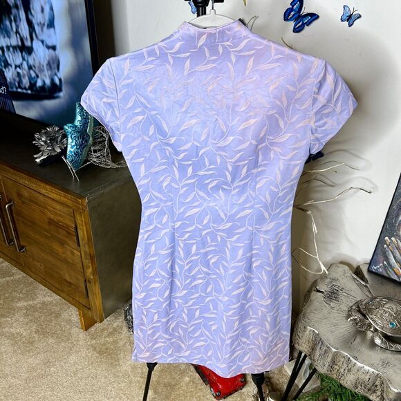 ELINA CREATEUR Women’s DRESS Lilac Two Tone Iridescent Stretch Fabric SIZE 7 - Picture 6 of 11